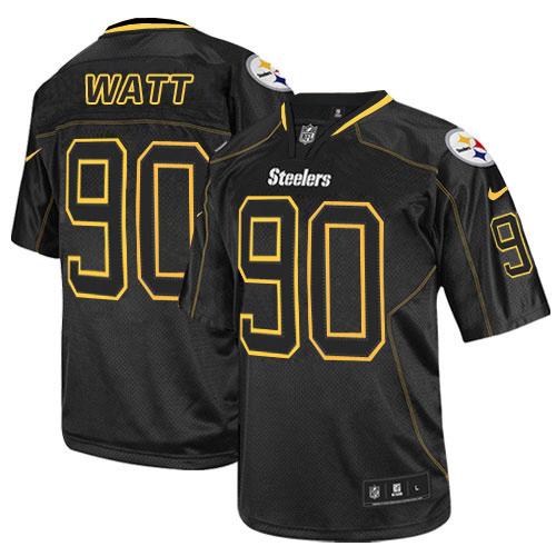 Nike Steelers #90 T. J. Watt Lights Out Black Men's Stitched NFL Elite Jersey
